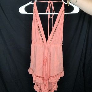FOREVER 21 PINK COVER UP/ ROMPER